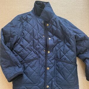 J Crew Boys Navy Quilted Jacket with Gold Buttons
